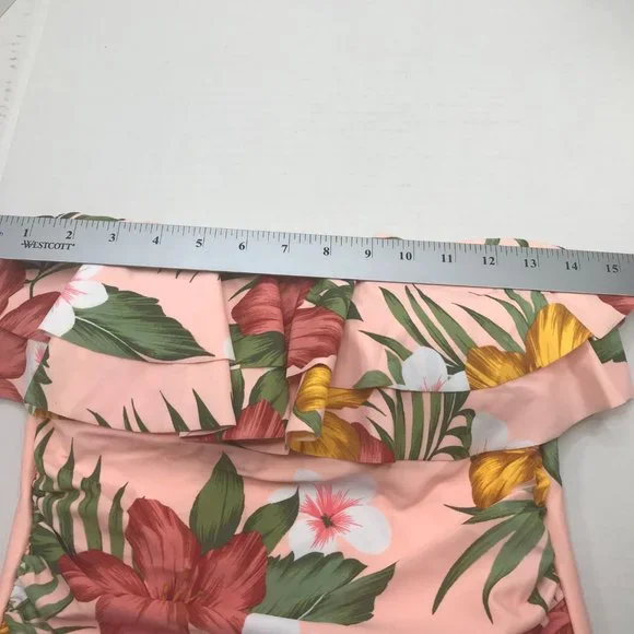 Kona Sol Women's Size Medium 8-10 One Piece Floral Swimsuit With Straps New - Picture 7 of 14